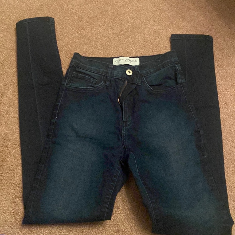 Gypsy Warrior dark blue high-waisted skinny jeans